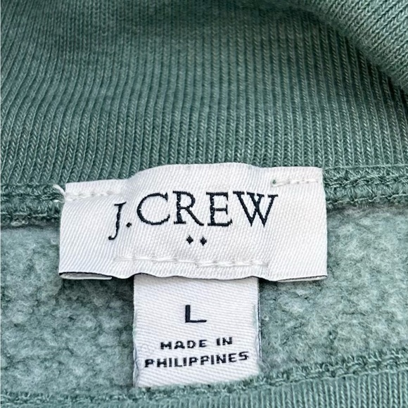 JCrew/Wide button-collar pullover sweatshirt/Size L/ pastel green - Picture 6 of 11